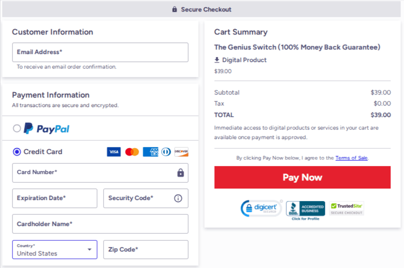The Genius Switch Checkout